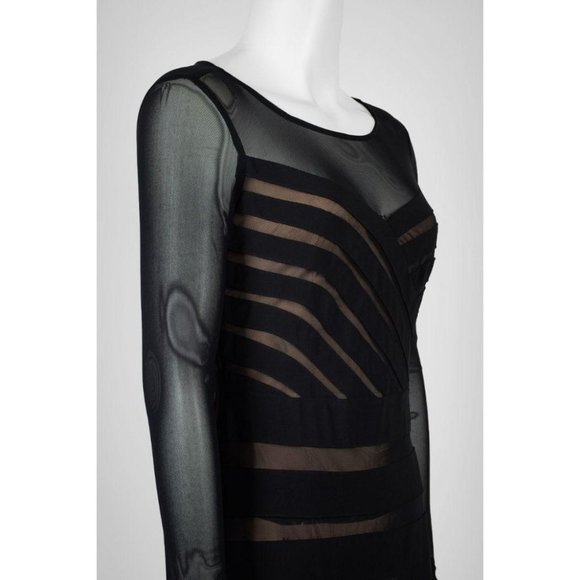 Adrianna Papell Black Pale Pink Long Sleeve Sz 4 6 - Picture 9 of 10